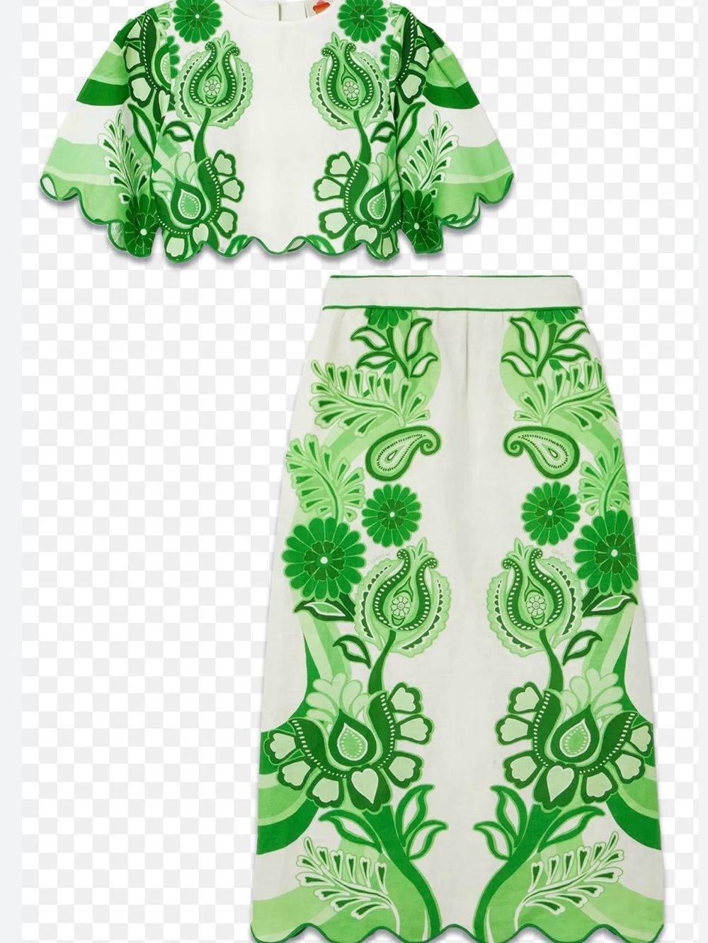 Farm Rio Color Festival Printed Linen Midi Skirt and top size small - Picture 7 of 9